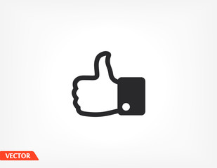 like. thumbs up. like icon. Vector Like Style. hand thumbs up. excerpt. flat design. The work is done for your use. 10 eps line