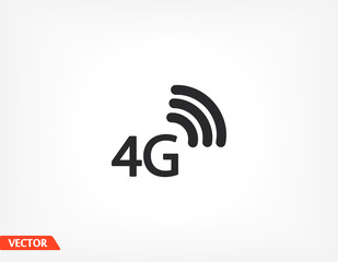4G outline icon isolated on a beautiful background. 4G symbol for website design, mobile app, logo, user interface. Editable stroke. Vector 4G illustrator. EPS 10 4G
