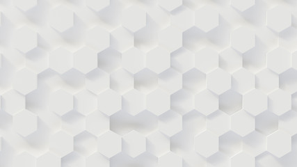 3D rendering luxury new background, white honeycomb hexagon pattern honeycomb, 3D illustration