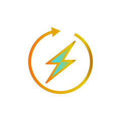 Lightning electric icon vector logo