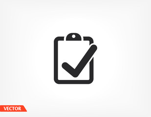 notebook. note sheet. medical form to fill out with a check mark. Form. sheet. confirmed. flat design. the work is done for your use for your purposes and purposes. eps 10 icons vector