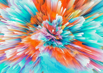 Modern and trendy colorful 3d explosions for  design of backgrounds, walls ,interiors ,screensavers.
