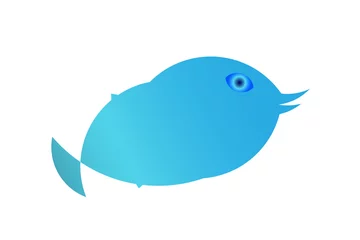 Draagtas blue bird with speech bubble, blue bird on a branch, blue bird with speech bubbles, fish, sea, animal, ocean, blue, cartoon, water animal, illlustration, underwater animal, nature, marine animals © Faizan