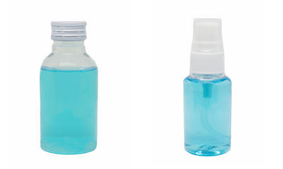 The ethyl alcohol and  hand sanitizer  spray with white background
