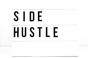 Motivational Side Hustle Retro Flat Lay. Business concept. Inspiration