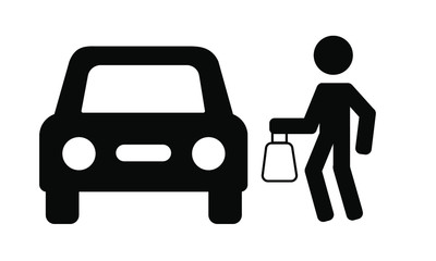 symbol, sign, icon, car, silhouette, isolated, transport, marketing, editable, illustration, social distancing, covid, covid-19, vector, graphic, pickup, shop, pandemic, virus, take-out only, temporar