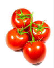 Cluster of red tomatoes.