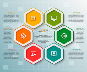 Abstract 3D Paper Infographics. Business template .Vector illustration