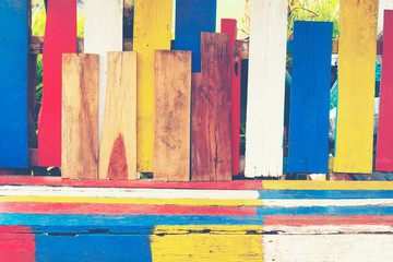 colorful wooden plank wall background
