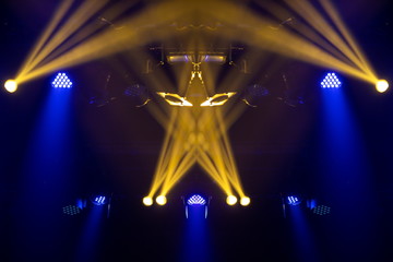 Abstract texture background for design. Stage light and smoke on stage, lighting and spotlights.