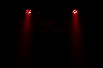 Theater lights spotlights over the stage, texture background for design.
