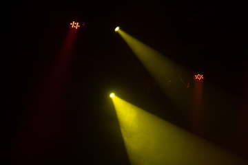 Theater lights spotlights over the stage, texture background for design.