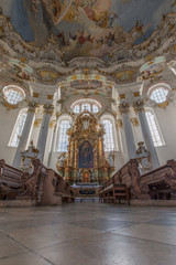 Obraz premium The Pilgrimage Church of Wies, Bavaria, Germany, a World Heritage Site