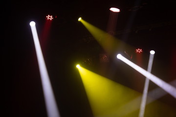Theater lights spotlights over the stage, texture background for design.