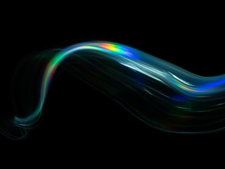 Lines and curves with textures and chromatic colors made in light painting