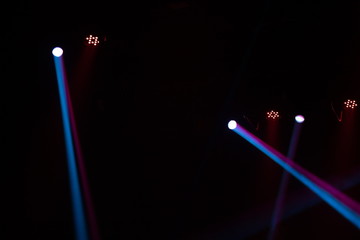 Theater lights spotlights over the stage, texture background for design.