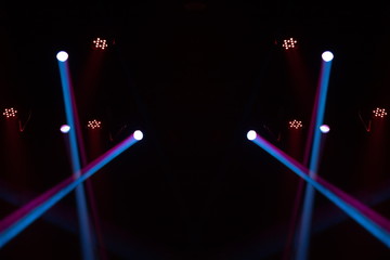 Theater lights spotlights over the stage, texture background for design.
