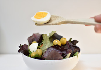salad olives egg