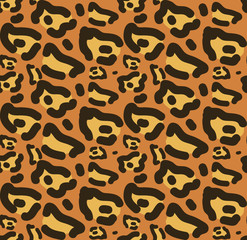 Leopard skin seamless pattern. African animals concept endless background, repeating texture. Vector illustration