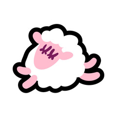 Sheep stitched frame illustration