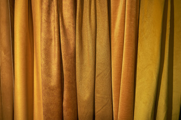 Obraz premium Dense textile and boucle textile which are golden in color. Background, texture