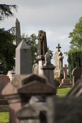 Some tombs at the graveyard of Scottish village