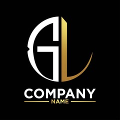 GL initials circle logo monogram designs modern templates luxurious . © gentho
