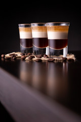 Shots of B-52 cocktail