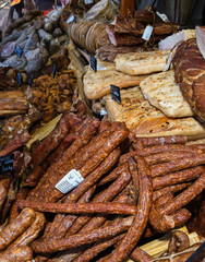 Assorted meat products, sausages, oktoberfest