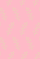 Seamless pattern with small leaves. Vector flower background for fill, Wallpaper, fabric, wrapping paper, etc.