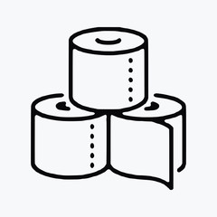 Paper Roll line Art single vector icon symbol
