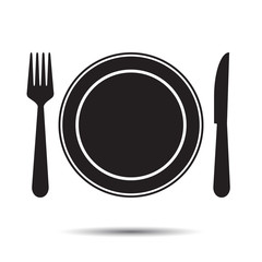 Plate, fork and knife Icon.