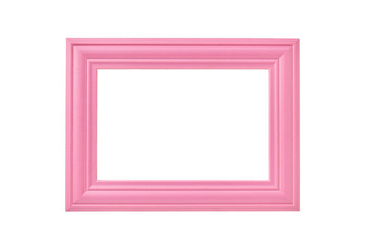 Pink Vintage picture frame, isolated on white background
