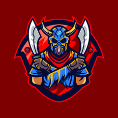 sword warrior vector logo illustration