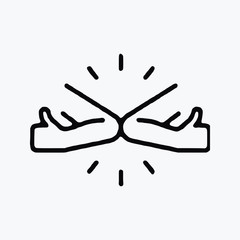 Obraz premium best Body Together line Art single vector icon symbol