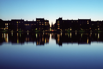 Night at the city center of Kobenhavn
