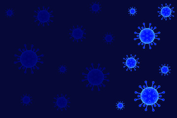 Naklejka premium coronavirus molecule on blue background