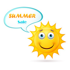 Summer sale design with Sun Face 