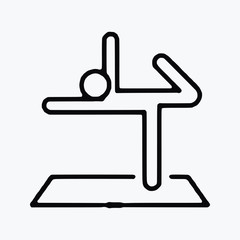 Man Yoga line Art single vector icon symbol