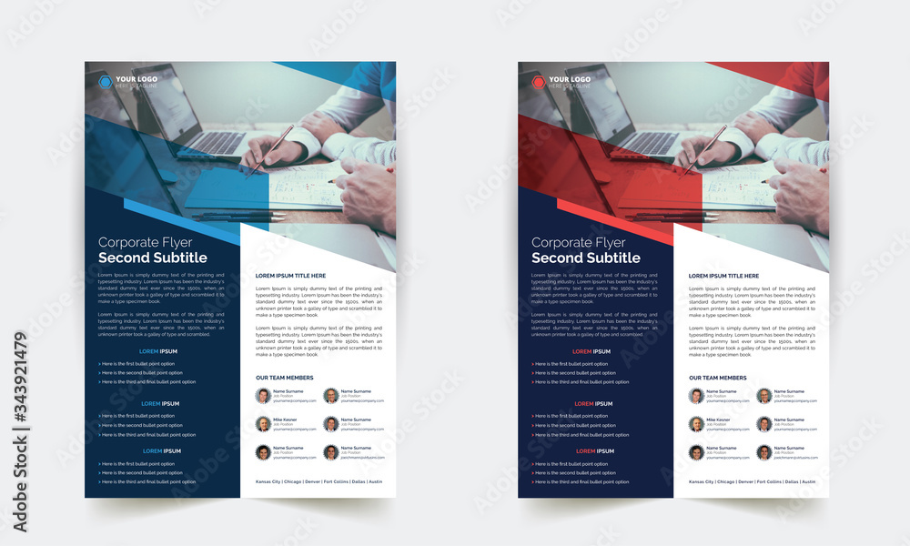 Wall mural corporate flyer design templates