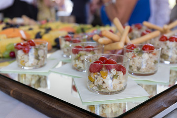 variety of vegetable appetizers and finger food
