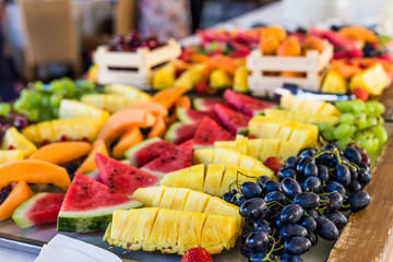 Assortment of fresh fruit salad platter