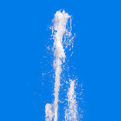 Splash Water Fountain Isolated on Blue Background