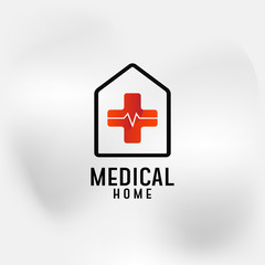 Obraz premium Medical home logo design template for hospital company and medical corporate
