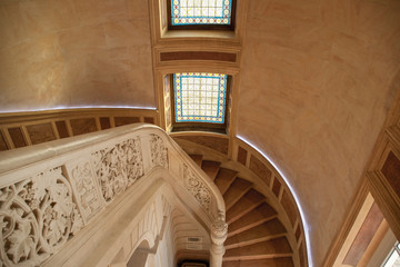 staircase in the old building burgundy france