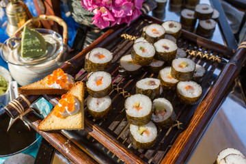 set of sushi and sashimi