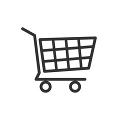 Shopping cart icon isolated on white background. Online shopping web icon. Vector illustration