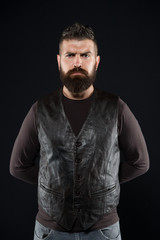 Obraz premium Hair cut for your beard shape. Bearded man with hipster hair. Hipster with mustache and beard hair. Barbershop. Hair salon. Haicare male grooming. Fashion barbershop. Beard barber