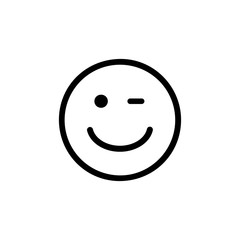 Smile face emoticon icon in trendy flat design