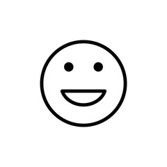 Smile face emoticon icon in trendy flat design